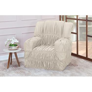 Imagem de Capa Protetora para Poltrona do Papai, 1 Lugar, Elástica, Poliéster, 85 x 90 cm, Retangular, Cor Sólida (PALHA)