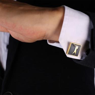 Imagem de Abotoaduras masculinas de ação de golfe camisas acessórios, One Size, Aço inoxidável, Sem Pedra Preciosa