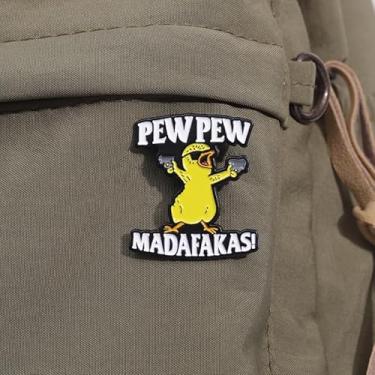 Imagem de Pato Pew Pew Madafakas Pin desenho animado bonito engraçado trocadilhos broches animais legais lapela camisa jaqueta mochila emblemas acessórios presente de aniversário para amigos da família