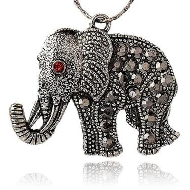 Imagem de 2 pingentes grandes de metal de elefante, estilo tibetano, liga de strass, pingentes grandes de prata antiga com pingente de animal para colar faça você mesmo, chaveiro, joias, decoração para pendurar