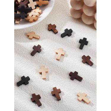 Imagem de Pingentes de cortiça sintética em forma de cruz de 5 cores, pingentes de cortiça sintética em forma de cruz cáqui, berloque de fabricação de joias a granel para colar, pulseira, brinco e artesanato