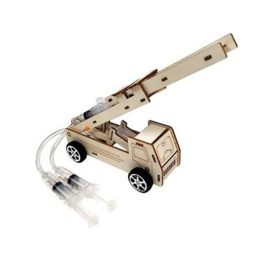 Imagem de Experimentos científicos DIY Caminhão de bombeiros hidráulico de madei