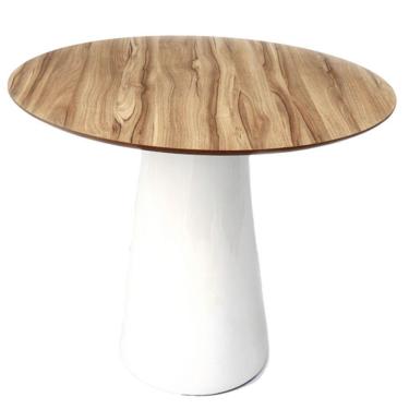 Imagem de Mesa de Jantar Cone 80 cm Nogueira Branco