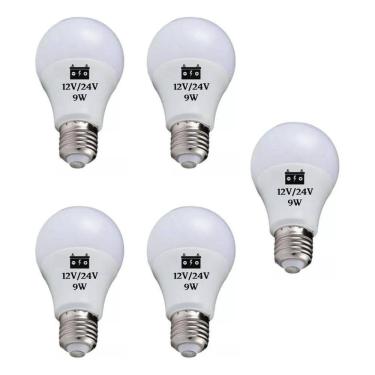 Imagem de 2X 5 Lâmpada Led Bulbo 9W 12V 24V E27
