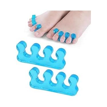 Imagem de KIT 4 Pares De Separador Gel Silicone Protetor Pés Todos Os Dedos espaçadores corretores para alívio da dor dos dedos para sobrepor dedos e joanetes e alinhamento do dedão grande