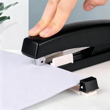 Imagem de Grampeador de escritório resistente, capacidade para 50 folhas, guia de papel embutido, base antiderrapante