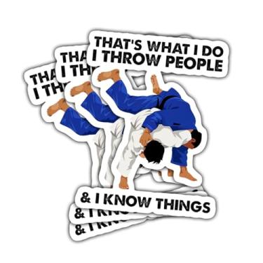 Imagem de Adesivo de judô com 3 peças That's What I Do I Throw People, decalque de vinil engraçado de artes marciais para judoca, treinadores, adolescentes, adultos, laptop, garrafa de água, carro, scrapbook