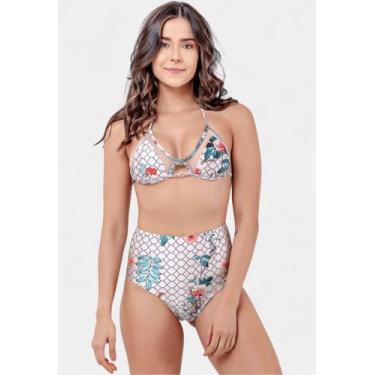 Imagem de Biquíni Areia Branca Praya Hot Pant Floral Branco, G