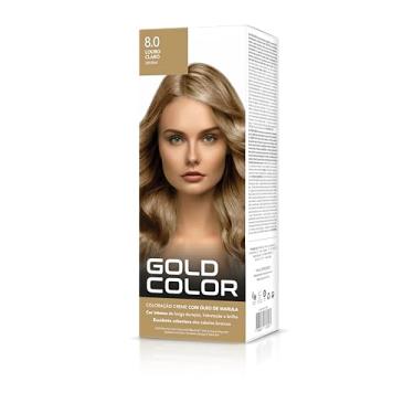 Imagem de Coloração Capilar Gold Color 8.0 Louro Claro – Vegana com Óleo de Marula, Brilho Intenso e Cobertura dos Cabelos Brancos