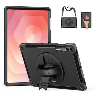 Imagem de Junfire Capa protetora para Galaxy Tab S11 Ultra 37.1 cm 2025 com protetor de tela integrado, resistente à prova de choque para Samsung Tab S11Ultra com suporte giratório de 360°/suporte para S-Pen