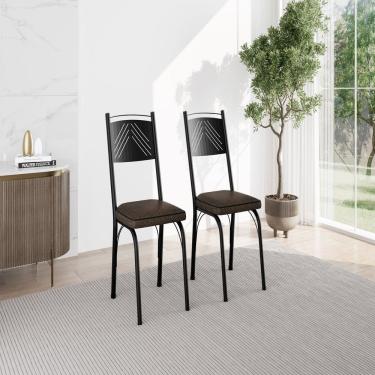 Imagem de Kit Com Duas Cadeiras De Cozinha 151 Preto-imbuia