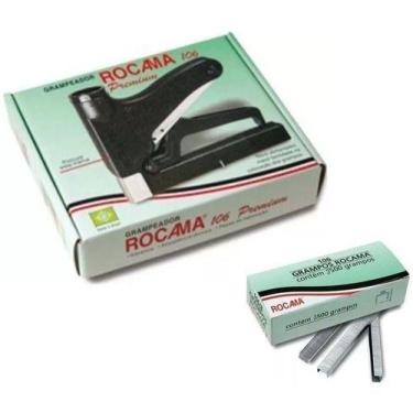Imagem de Grampeador Rocama 106 + 3500 Grampo Para Tecido Pano Sinuca Tapeceiro 