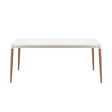 Imagem de Mesa De Jantar Retangular Com Tampo De Vidro Abbey Off White 180cm