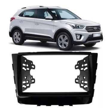 Imagem de Moldura 2 Din Hyundai Creta Black Piano Aparelho Dvd Som