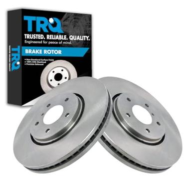 Imagem de TRQ Conjunto de 2 pares de rotor de freio a disco dianteiro LH RH compatível com caminhão Infiniti SUV