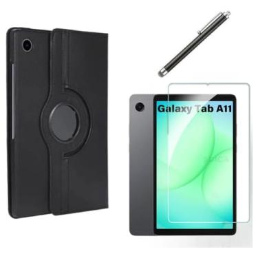 Imagem de Capa Case Giratoria para Tablet Samsung Galaxy Tab A11 8.7 Pol + Película de Vidro Temperado 9H + Caneta Touch - Phone Palace