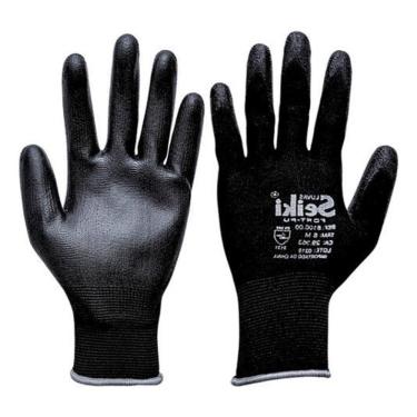 Imagem de 10 Pares De Luva Multitato Tricotada Com Pu Mecânico - Preta