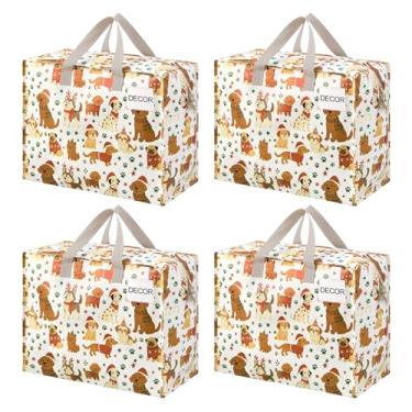 Imagem de VENO Pacote com 4 sacos de transporte resistentes, sacos de armazenamento, suprimentos de embalagem, zíper superior, bolsas de armazenamento para acampamento, roupas, roupa de cama, edredons