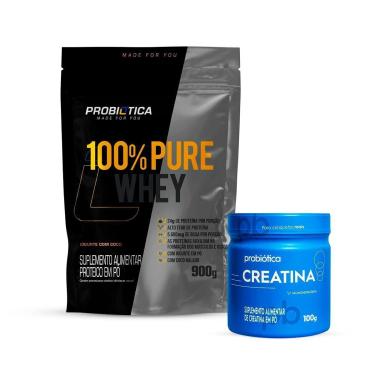 Imagem de Combo Whey Pure 900g Refil e Creatina 100g Probiótica Original-Unissex
