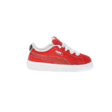 Imagem de PUMA Tênis infantil de camurça unissex GG (infantil), Para todos os tempos, vermelho/PUMA branco/PUMA prata, 21