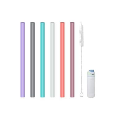 Imagem de KLOWOAH Canudos de substituição compatíveis com garrafa de água de aço inoxidável isolada FreeSip Owala 680 g, com 1 escova (6 cores para 680 g)