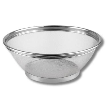 Imagem de Kit 2 Cesta Cesto Escorredor Inox 25cm e 28cm Multiuso Para Lavar Alimentos Frutas Legumes Arroz Massas (APENAS CESTO 28CM)