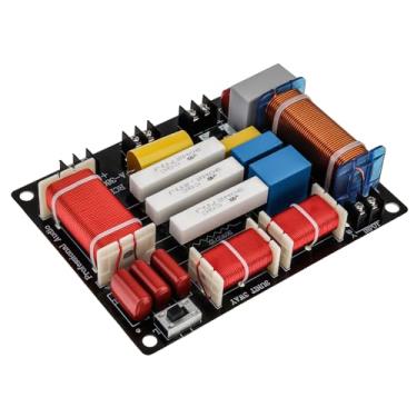 Imagem de DriSentri Crossover de 3 vias, 800W 4-8Ω 3 unidades de alto-falante HiFi alto-falantes domésticos divisor de frequência de áudio, crossover, agudos, alto baixo, 3 vias, placa divisória de frequência