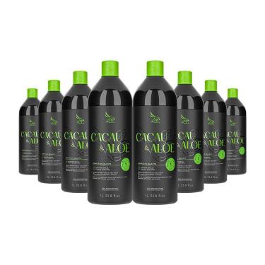 Imagem de Kit 8 Escovas Progressivas Cacau & Aloe Vera Passo Único 1 Litro