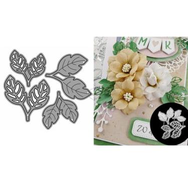 Imagem de DzIxY Dois tipos de folhas de moldes de corte de metal para fazer cartões, conjunto de recortes de papel, estêncil, suprimentos, modelos de máquina