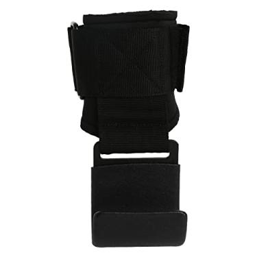 Imagem de Ganchos de Levantamento de Peso, Alças de Pulso Resistentes, Luvas, Suporte para Treino, Academia, Levantamento de Peso (Preto)