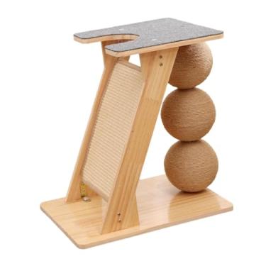 Imagem de MFMEXUL Brinquedo Arranhador para Gatos com Bolas, Tábua Arranhadora, Exercício, Presente para Casa, Rampa Arranhadora para Gatos Pequenos, Médios E Grandes,