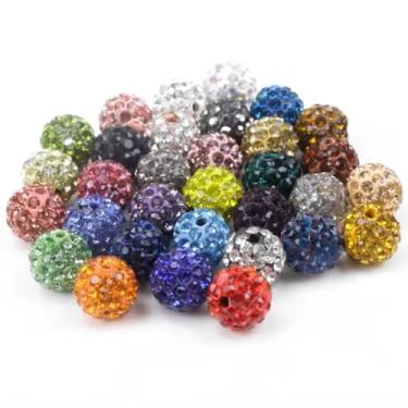 Imagem de 100 contas de strass de argila macia, 10 mm, 23 cores sortidas para artesanato DIY, canetas, joias, chaveiros e projetos personalizados