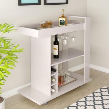 Imagem de Adega Bar Com Porta-Taças E Garrafas Multimóveis Cr50032 Off White Off White