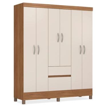 Imagem de Guarda Roupa Casal 06 Portas 62920 Amendola Off White Demobile Amendola Off White