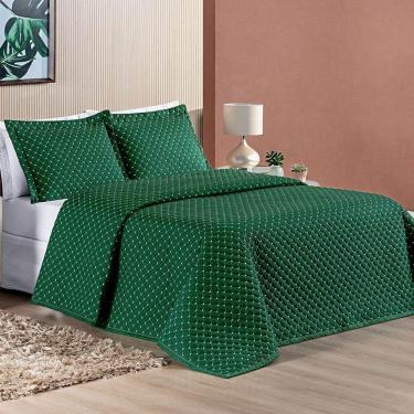 Imagem de Cobre Leito Queen Amarilis Micropercal 200 Fios 3 Peças - Esmeralda