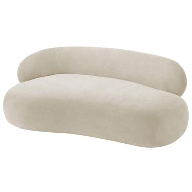 Imagem de Divã Recamier Luxo Decorativo Canadá 150cm Lado Direito Bouclé - Doce Sonho Móveis Bege