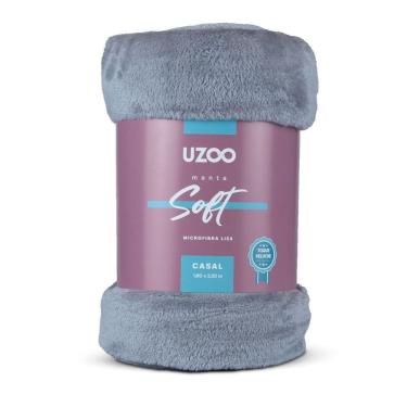 Imagem de Manta Microfibra Flannel Soft Casal 180x220cm - Uzoo Manta Microfibra Flannel Soft Casal 180x220cm Cinza