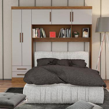 Imagem de Guarda Roupa Modulado Paris 5 Portas 2 Gavetas Freijó Com Off White