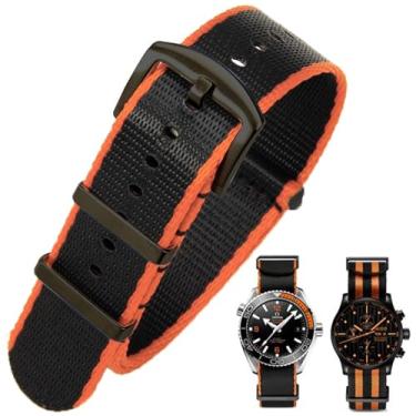 Imagem de Aoeiwv Pulseira de relógio de nylon balístico militar de 20 mm, 22 mm, com fivela pesada, macia, durável, impermeável, pulseira de reposição de nylon premium para homens e mulheres