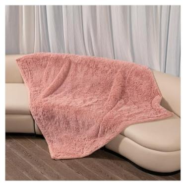 Imagem de Cobertor impermeável para cães rosa fofo longo pele sintética cobertor para gatos aconchegante tapete de sofá quente para cachorro amor capa de cama lavável (rosa, GG)