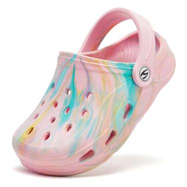 Imagem de HOBIBEAR Tamancos clássicos para meninos e meninas, sapatos de jardim, sandálias fofas de verão (bebês/criança pequena), rosa, 11 Little Kid