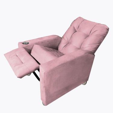 Imagem de  Poltrona De Amamentação Reclinavel Quarto Sala Londres Rosa