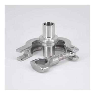 Imagem de Braçadeira tripla de 0,5 polegadas x tubo de 16 mm OD inoxidável 2 peças SS304 virolas de solda + 1 braçadeira SS304 + 1 peça de junta de silicone