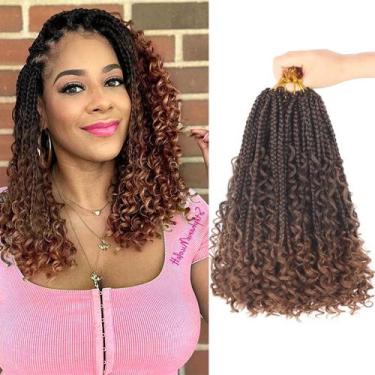 Imagem de Cabelo de crochê Diha Goddess Box Braids 10 cm com pontas encaracolada
