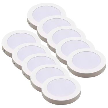 Imagem de Kit 10 Luminária Plafon Led Redondo Sobrepor 24W 4000K Noll