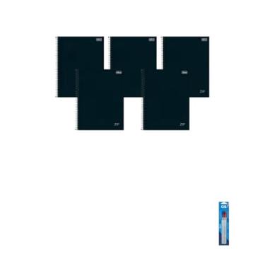 Imagem de Kit Caderno Universitário Zip Preto 1M 80F Tilibra e Caneta Esferográfica Spiro 0.7mm