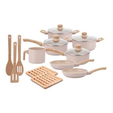 Imagem de Jogo de Panelas Indução Antiaderente, Fundo Triplo, Revestimento Cerâm