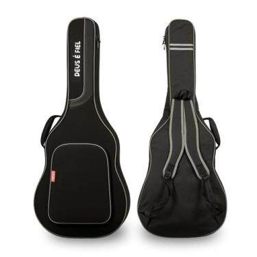 Imagem de Capa Para Violão Acolchoada Deus é Fiel Preta Voik BG41060