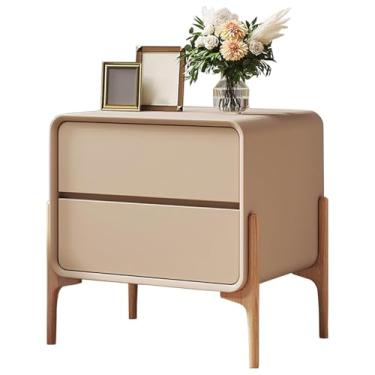 Imagem de SPXMQSS Mesa de cabeceira, mesas de cabeceira quarto com 2 gavetas Solid Wood cómoda grande espaço de armazenamento, fácil de montar para sala de estar quarto Light Brown 40 x 40 x 50 cm
