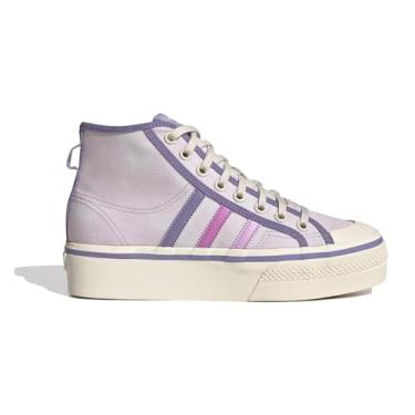 Imagem de adidas Originals Nizza Platform Mid Tênis feminino, Quase rosa/lilás pulsante/branco maravilha, 8.5